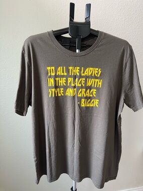 Unk Brown Long Sleeve Tee with Yellow Biggie Graphic